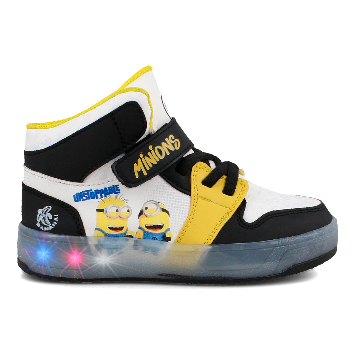 Tenis tipo botita con luces Minions