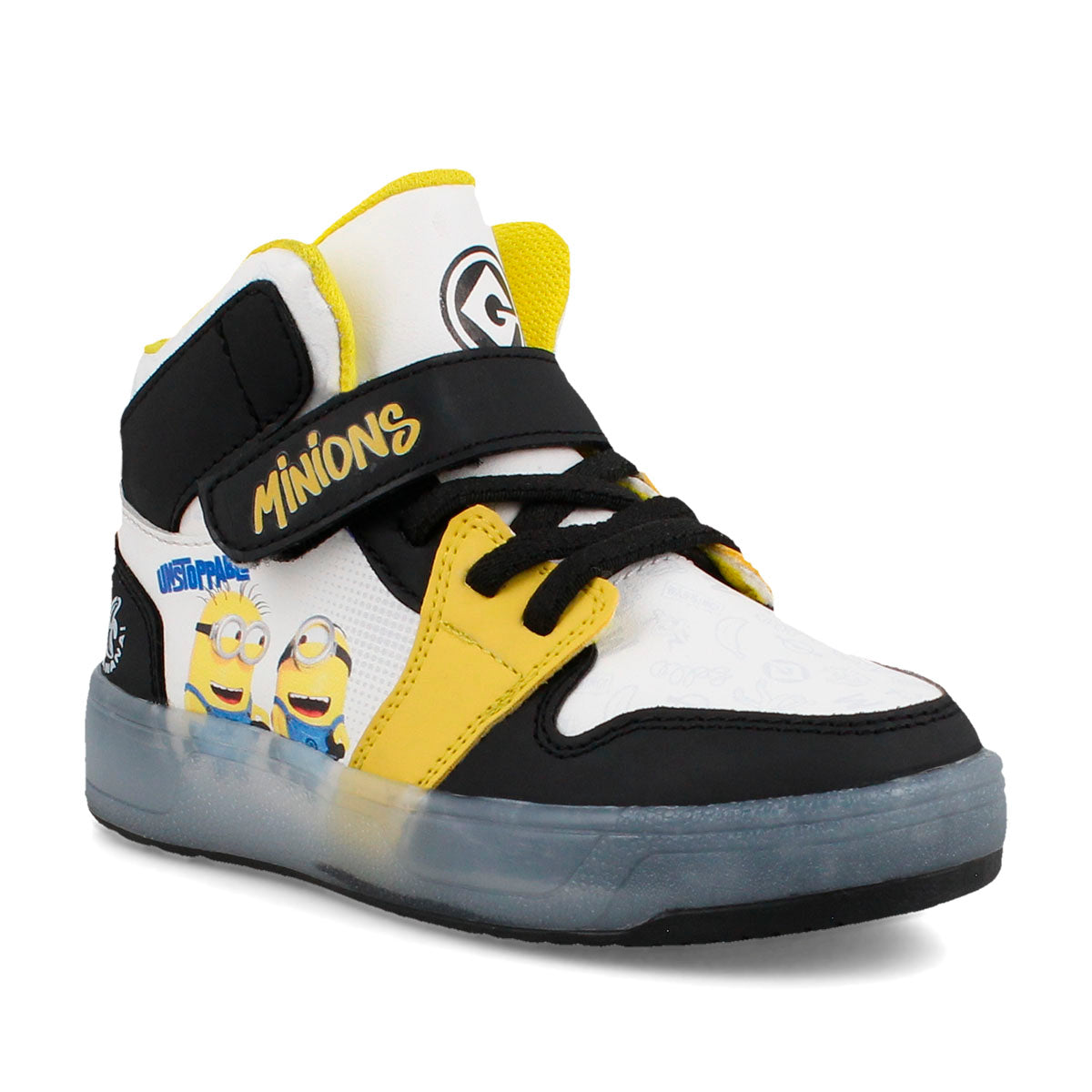 Tenis tipo botita con luces Minions